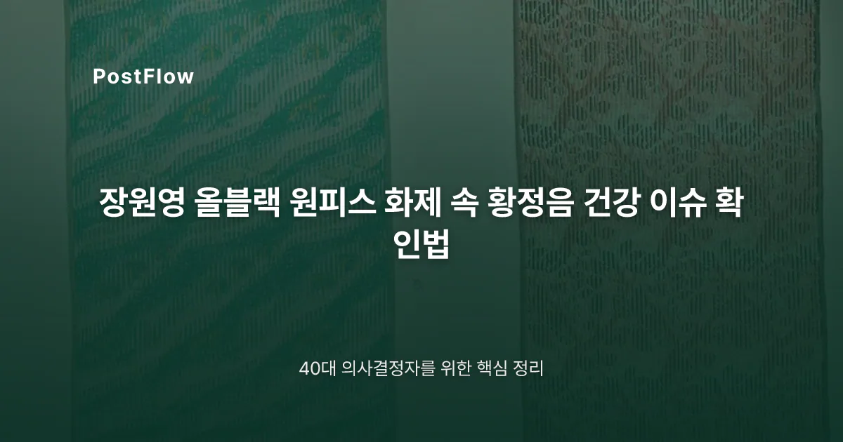 장원영 올블랙 원피스 화제 속 황정음 건강 이슈 확인법