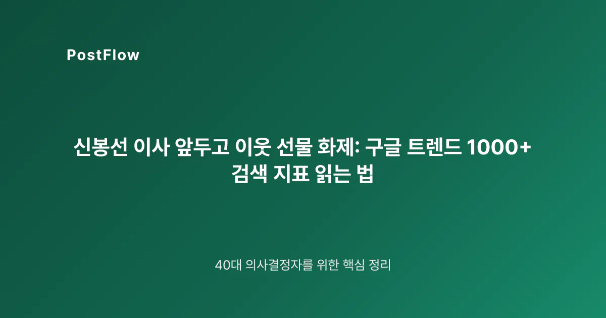 신봉선 이사 앞두고 이웃 선물 화제: 구글 트렌드 1000+ 검색 지표 읽는 법